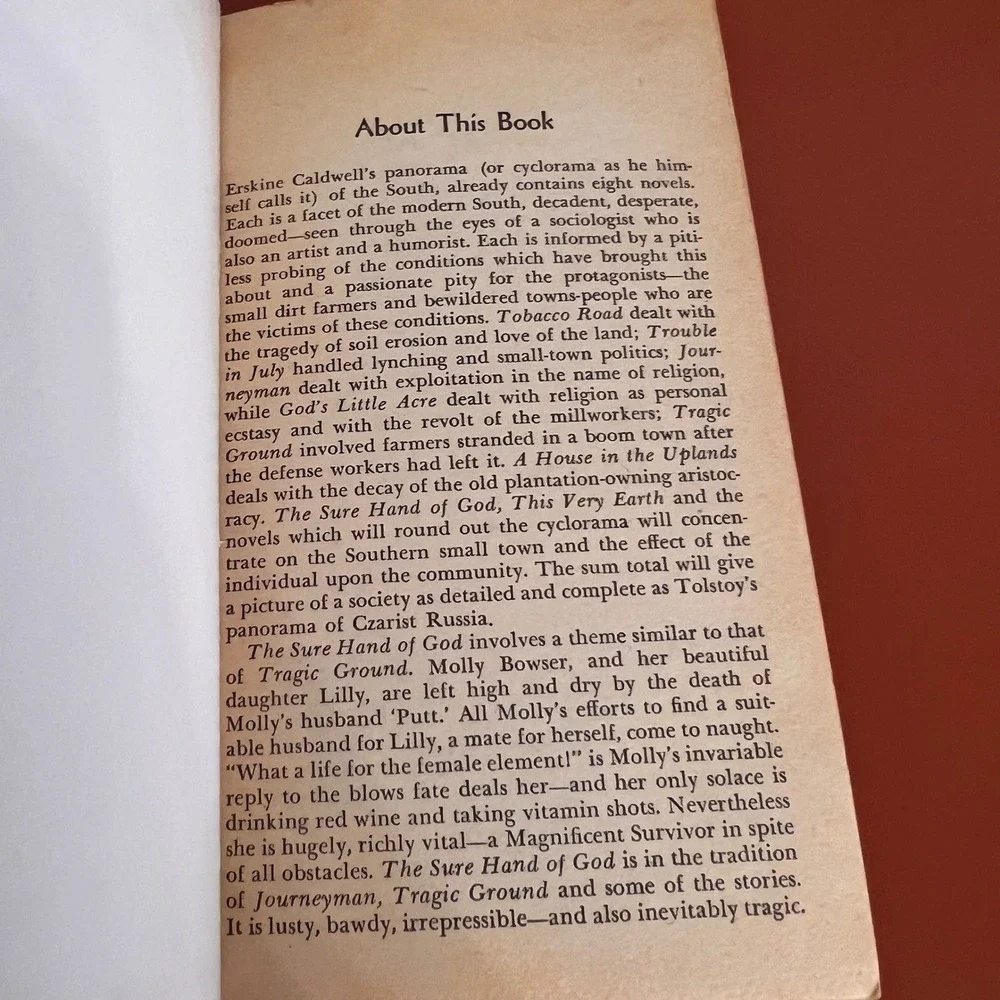 The Sure Hand of God Erskine Caldwell Signet 732 Vintage Paperback 1951 Pulp Art